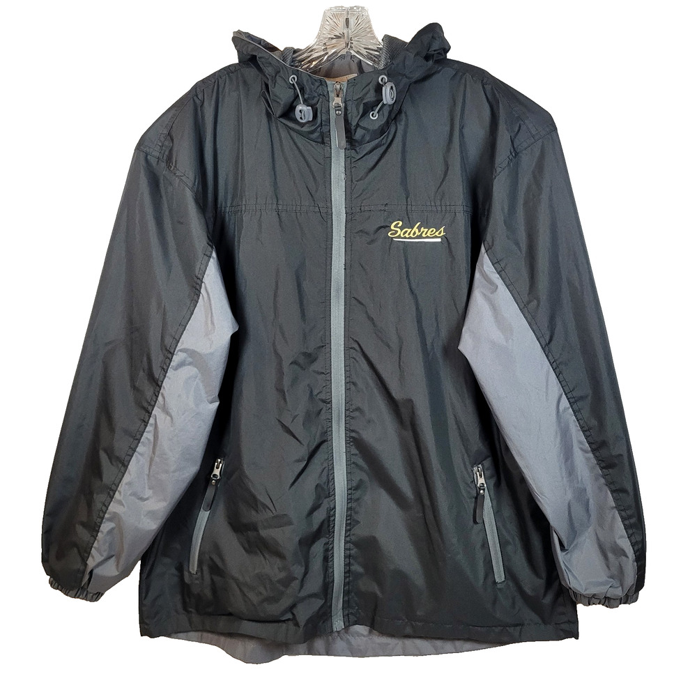 Buffalo Sabres Full Zip Windbreaker Jacket Men Med Black Mesh Lined Ohiopyle D3